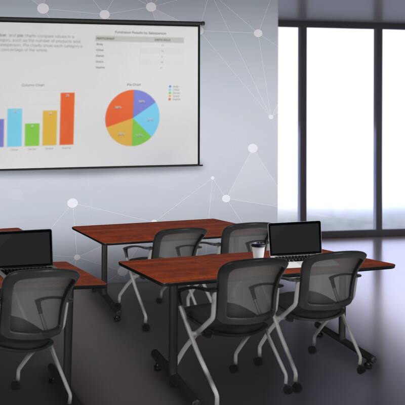 48" x 24" Training Table- Cherry and 2 Nesting Chairs - 48 x 24 inches