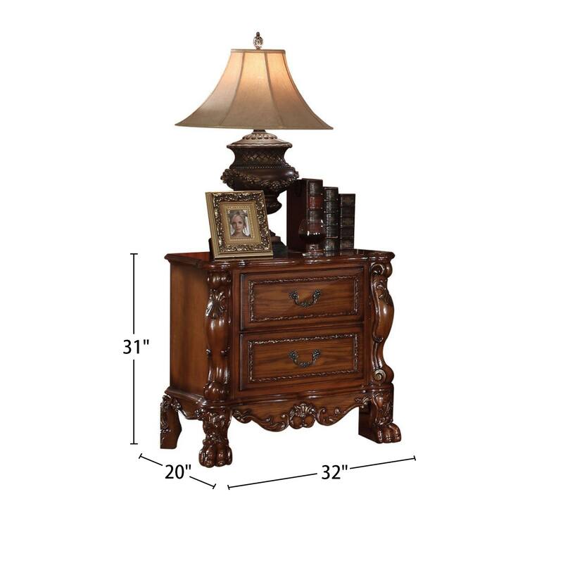 Wooden Nightstand with 2 Drawers