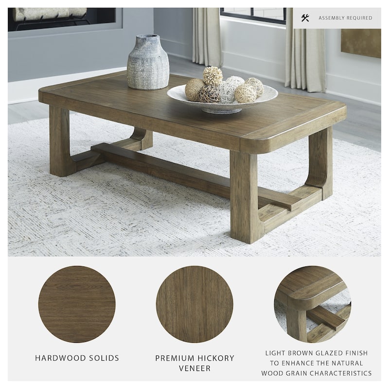 Signature Design by Ashley Cabalynn Light Brown Coffee Table - 56"W x 30"D x 17"H