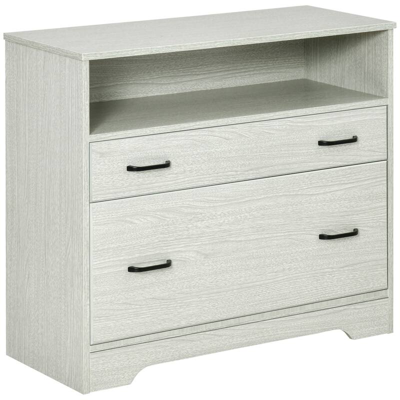 Vinsetto Lateral File Cabinet with Shelf, Office Storage Cabinet with 2 Drawers, Fits Letter Sized Papers
