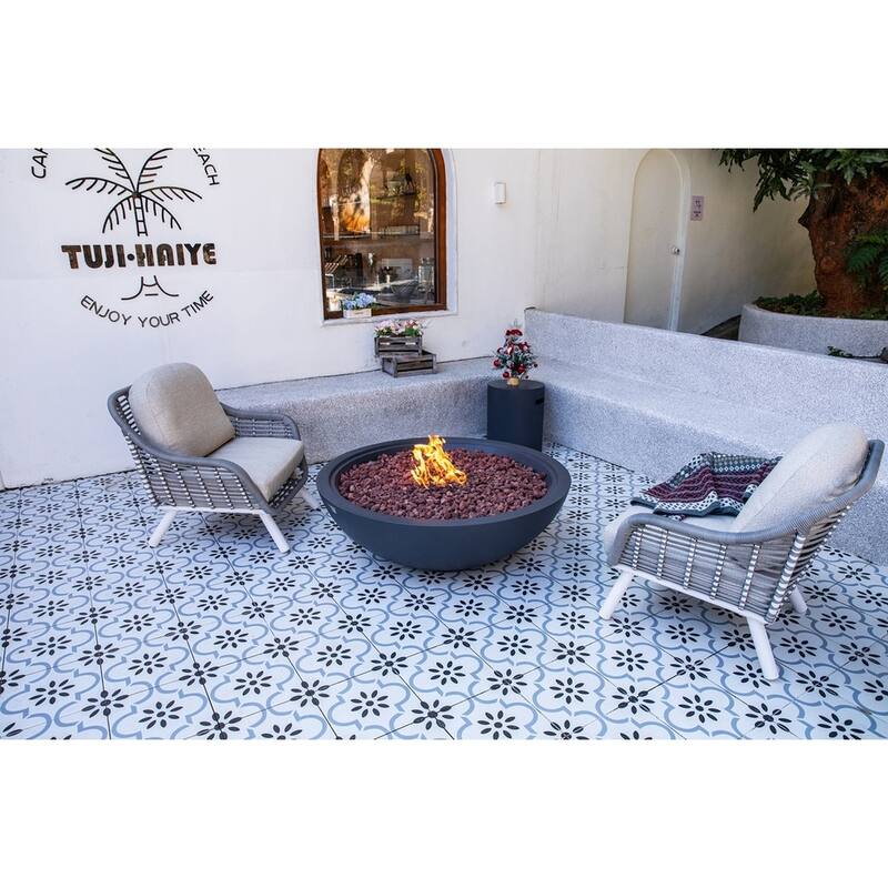 Sol Living Plus Rose Bowl Round Fire Pit 60,000 BTUs - 48 x 48 Inches - 48 x 48 in.