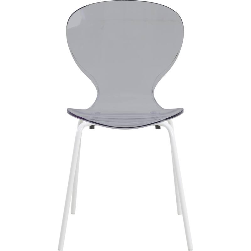 5-Piece Dining Set with 35-Inch Round Dining Table and 4 Side Chairs in White Stainless Steel