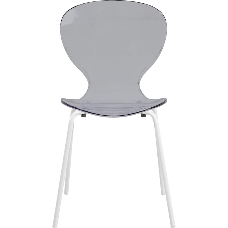 Stackable Plastic Dining Chair Set of 2 Transparent Modern Accent Side Chair for Indoor and Outdoor