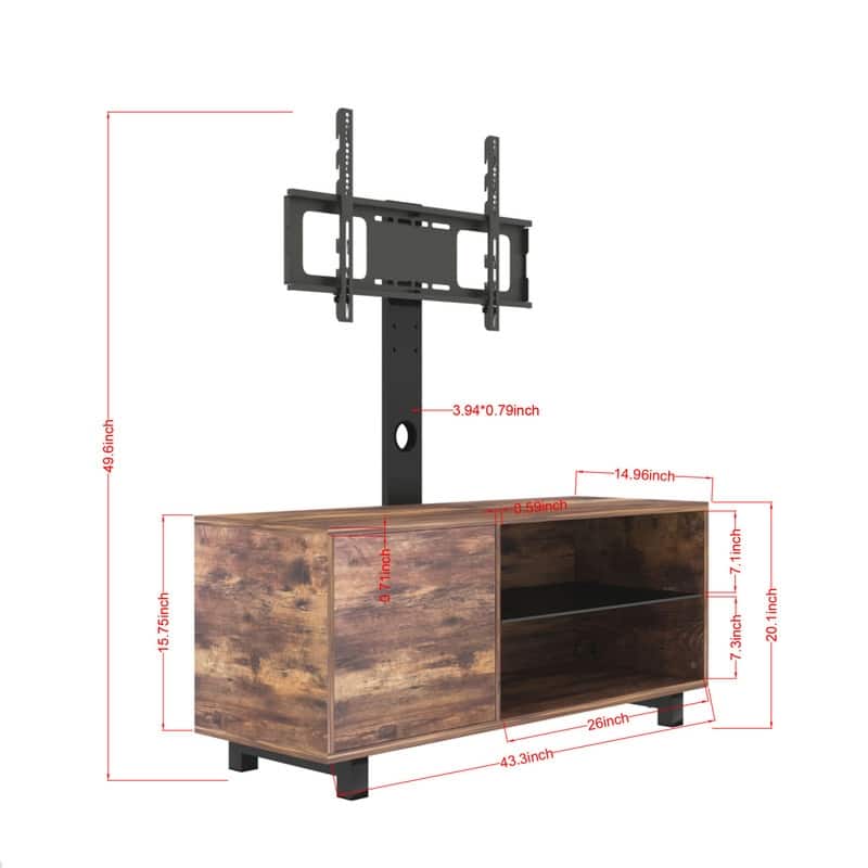 Rustic Brown TV Console with Storage Cabinet