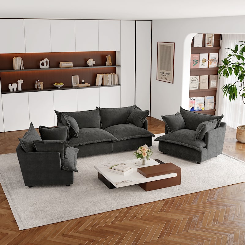 Double Layer Cushion Comfy Cloud Modular Sectional Sofa Set
