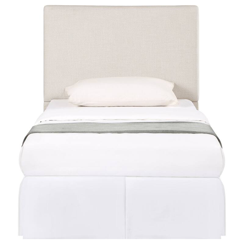 Upholstered Headboard in Sand Fabric with Padded Comfort and Sleek Modern Full Size Design