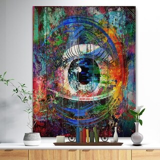 Designart 'Magic Eye over Abstract Design' Abstract Print on Natural ...