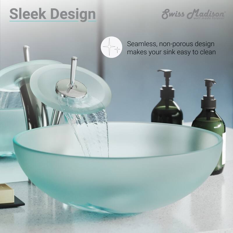 Cascade 16.5 Glass Vessel Sink with Faucet
