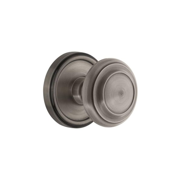 Grandeur GEOCIR_PSG_234 Georgetown Solid Brass Rose Passage Door Knob Set with Circulaire Knob and 2-3/4" Backset