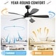 preview thumbnail 67 of 71, 45 Inch / 52 Inch White Ceiling Fan with Dimmable LED Light and Remote, 6-Speed Reversible DC Motor, ABS Blades