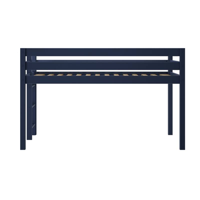 JACKPOT Contemporary Low Loft Twin Bed with End Ladder