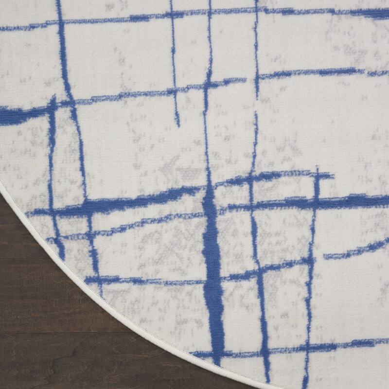 Goric Power Loomed Distressed Geometric Abstract Modern Stain Resistant Area Rug By HomeRoots - 60' X '60' X '0.39