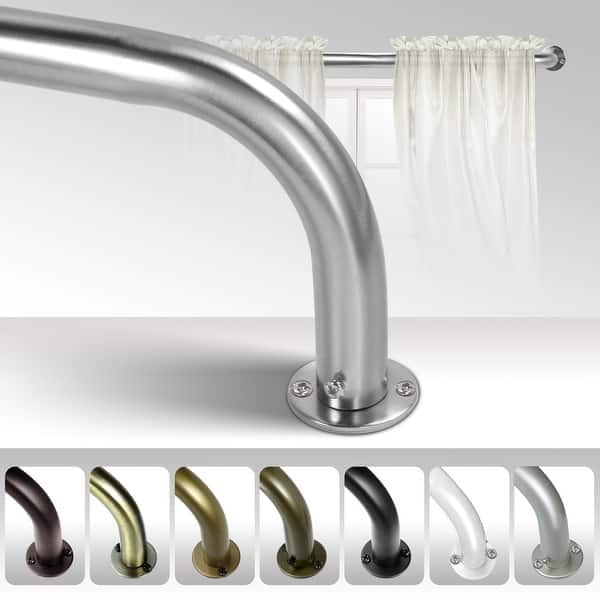 Pack De 2 Barras De Tensión Graber, 7/16 Pulgadas De Grosor, Ajustables De 28 A 46 Cm (11-18 Pulgadas), Color Blanco, Para Cortinas Ligeras