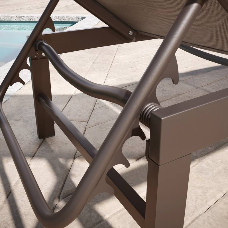 Pellebant Adjustable Aluminum Patio Chaise Lounge Chairs Outdoor (Set of 2)