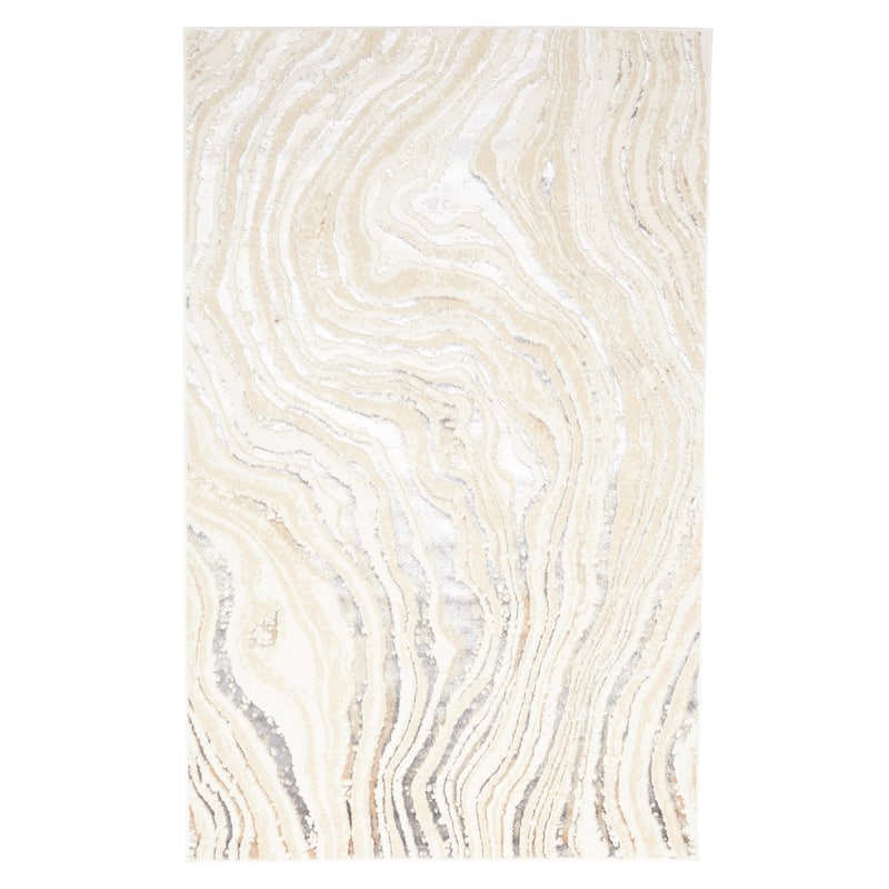 ECARPETGALLERY Machine Made Clara Ivory Area Rug - Ivory - 5'0 x 8'0