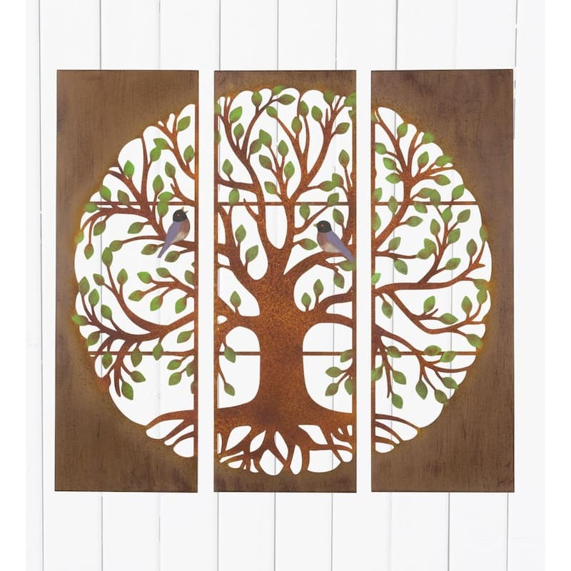 Rustic Tryptic Tree of Life Wall Decor