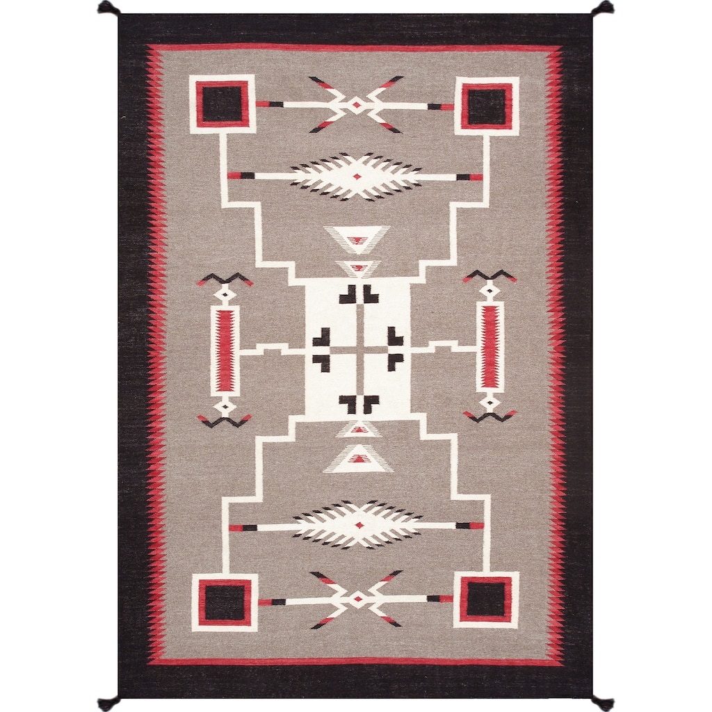 Pasargad Home Tuscany Reversible Wool Mocha Area Rug - 6' 2'' X 8'10''