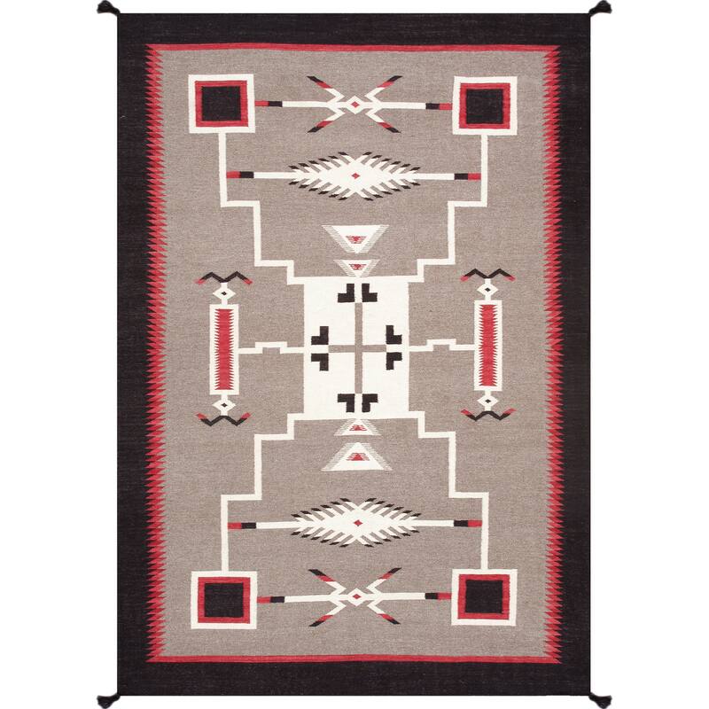 Pasargad Home Tuscany Reversible Wool Mocha Area Rug - 6' 2'' X 8'10'' - 6' 2'' X 8'10'' - Mocha
