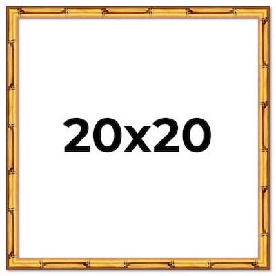 20x20 Frame Gold Bamboo Picture Frame - Modern Photo Frame Includes UV