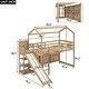 preview thumbnail 4 of 16, Wood House Loft Bed with Slide,Storage Shelves,Climbing Ramp and Light