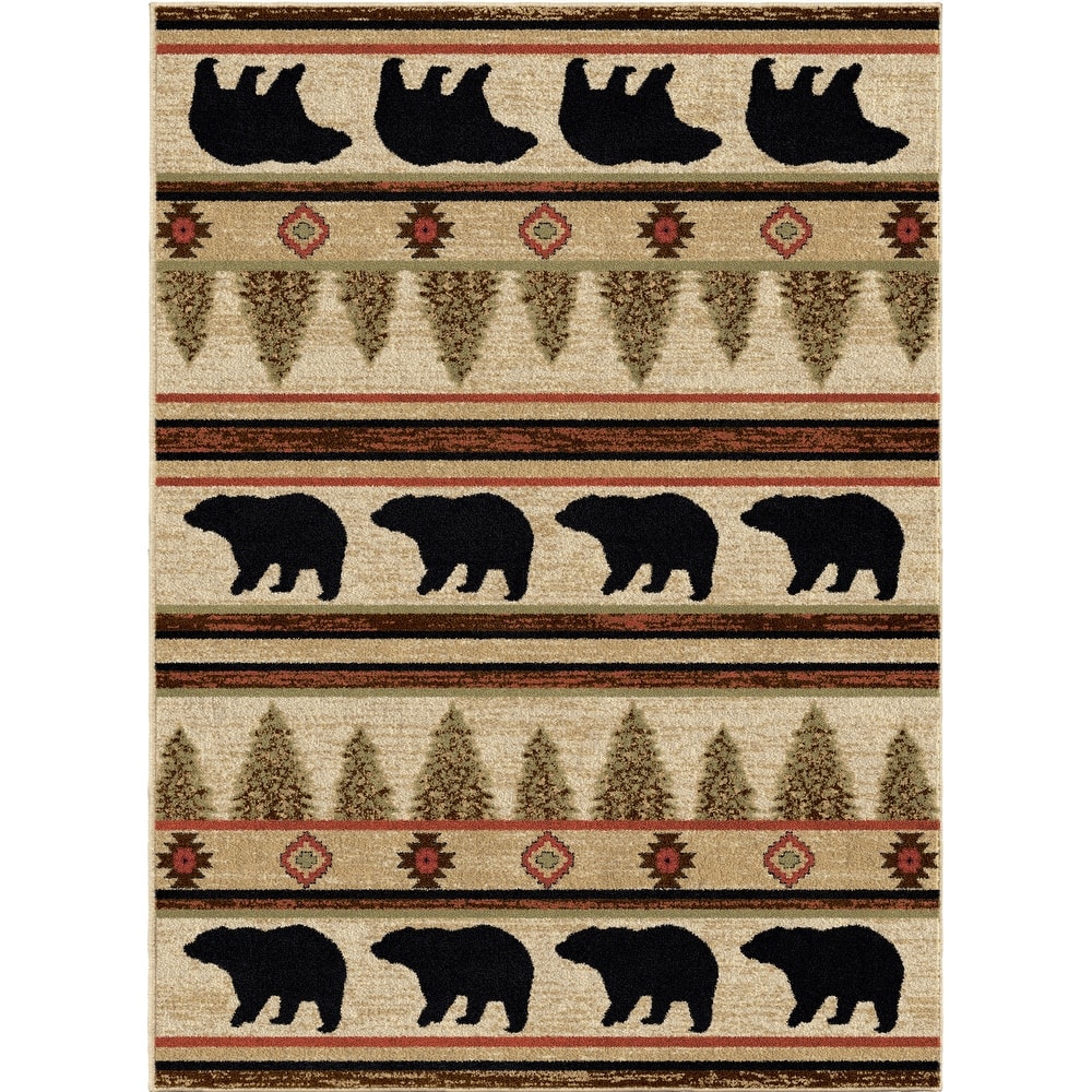 Mayberry Hearthside Appalachain Lodge Bear Area Rug