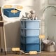 preview thumbnail 15 of 28, Rounded Edges Clothes Toy Cubby Storage with 4 Drawers Suitable for Your Sweetie - 4 Drawers Blue