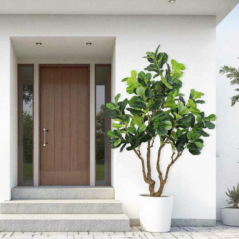 7FT Tall Artificial Banyan Tree Silk Plant - Large Faux Greenery with Natural Look Leaves, Potted Fake Tree, 1pc/set