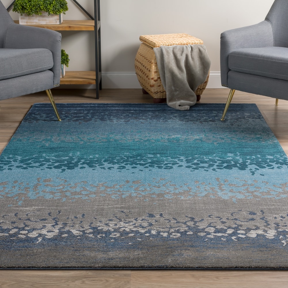 Addison Thurston Dynamic Stripe Blue 9'6" x 13'2" Area Rug