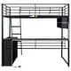 preview thumbnail 12 of 28, Full Size Loft Bed with Desk, LED Shelves, and Storage - Metal Frame with Guardrails and Ladder, Space-Saving Design for Teens