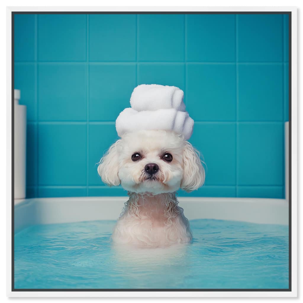 Fluff in the Tub Canvas by Art Remedy