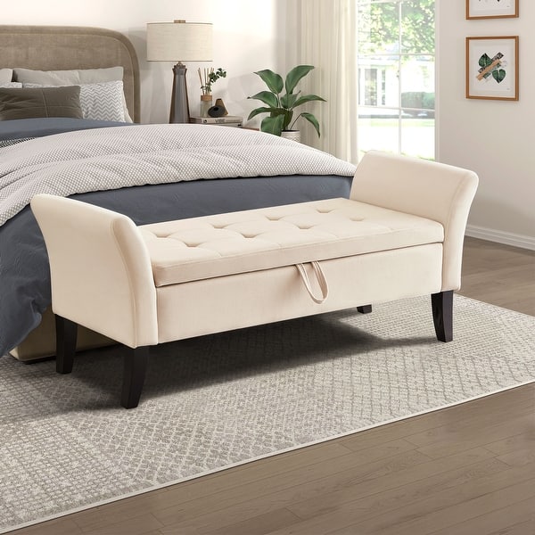 Velvet Bed Bench,Storage Ottoman,Tufted Entryway Bedroom
