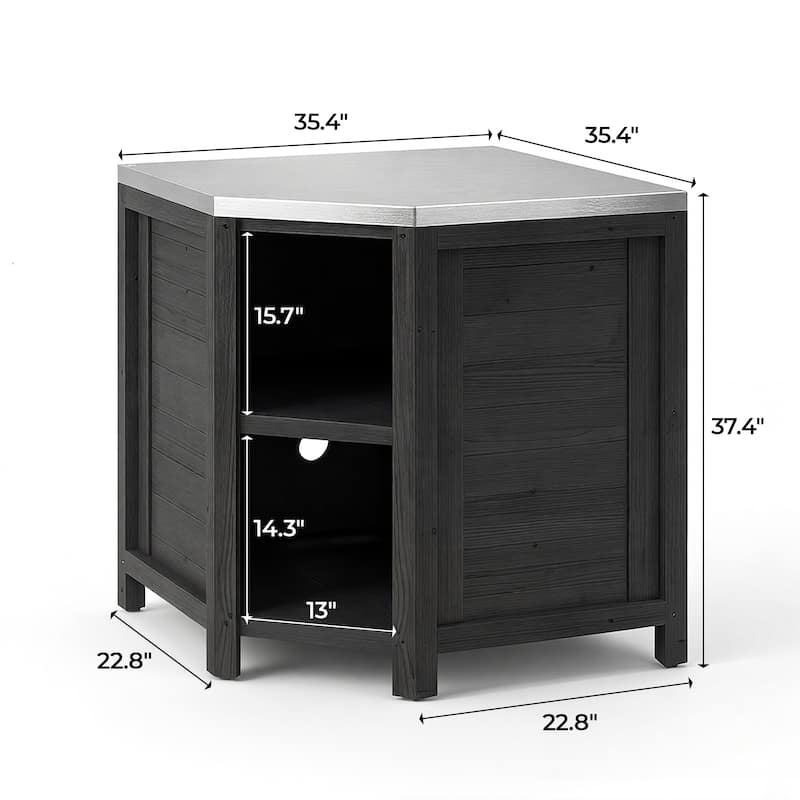 Modular Outdoor Kitchen Island Set, 100% Solid Wood BBQ Cabinet , Patio Kitchen Bar Table