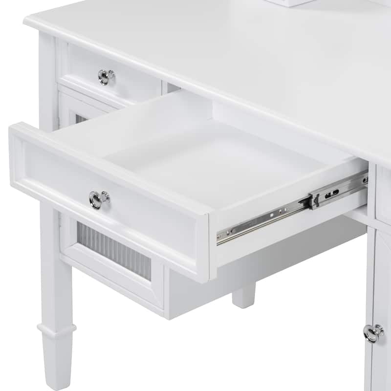 44.4" Makeup Vanity Desk with Large Adjustable Mirror, Dressing