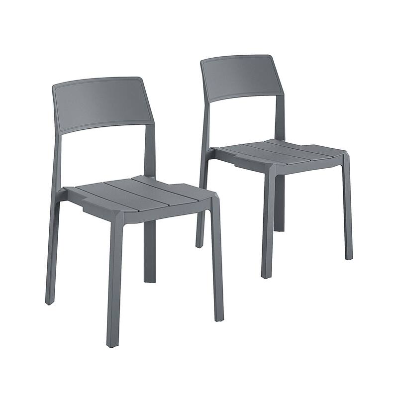 The Novogratz Poolside Collection Chandler Indoor/Outdoor Chairs Set - Set of 2 - Charcoal