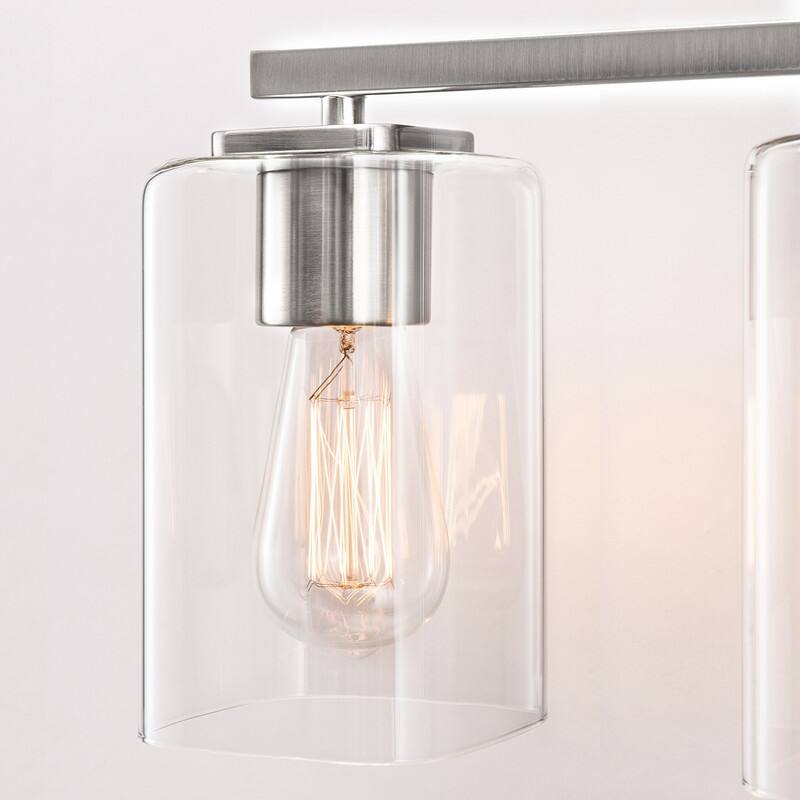 KAWOTI 3 Light Bathroom Vanity Light with Rectangular Glass Shade