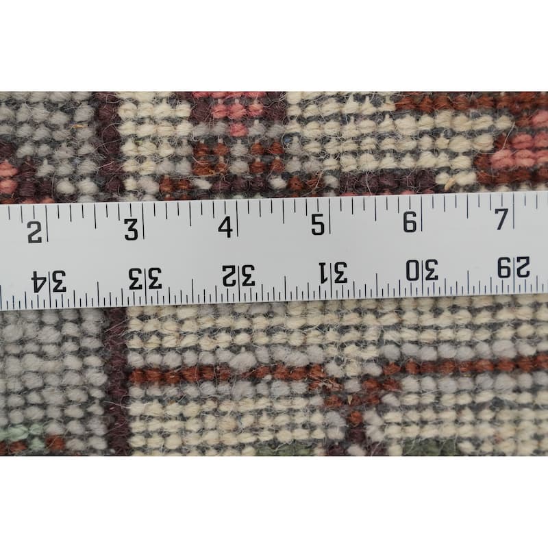 Hand Knotted Oriental 100% Wool Carpet Transitional All-Over Green Oushak Area Rug - 9' 9'' X 7' 9''