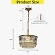 preview thumbnail 4 of 2, CraftHome 3 Lights Modern Glam Gold Tier Round Crystal Chandelier