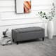 HOMCOM Linen Ottoman Bench Tufted Storage Chest with Flipping Top, 36.25"W x 15.75"D x 15.75"H - Grey