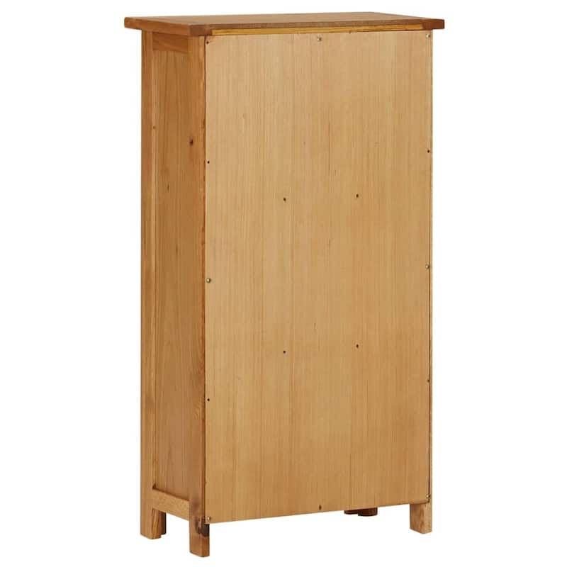 vidaXL Narrow Bookcase 17.7"x8.9"x32.3" Solid Oak Wood and MDF