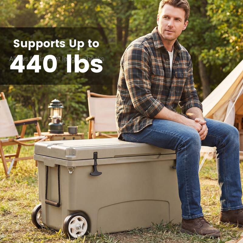 Gymax 75 Quart Portable Hard Cooler Insulated Rolling Cooler w/6-Day