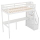 preview thumbnail 11 of 13, Contemporary Design Twin Size Loft Bed with Storage Staircase and Built-in Desk, Durable Structure, Maximized Space, White