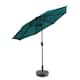 Holme 9-foot Patio Umbrella with Tilt-and-Crank with Black Base Weight Stand Included - Dark Green