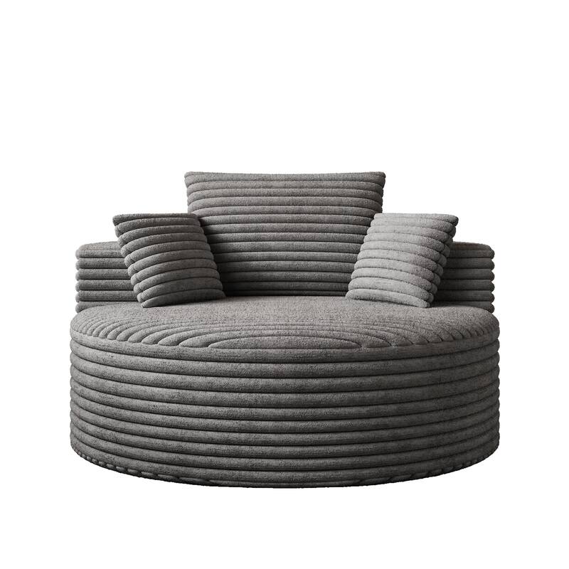 50"L Corduroy Sponge Single Sofa,No Assembly Required,Fluffy Modern Sleeper Chair (Not A Swivel Chair)