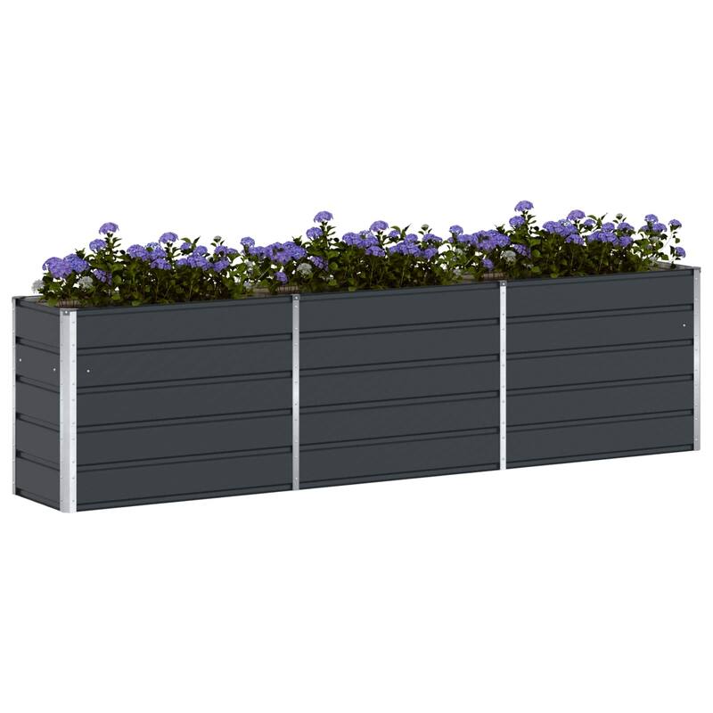 vidaXL Planter in Galvanised Steel - 39.37 x 19.69 x 17.72