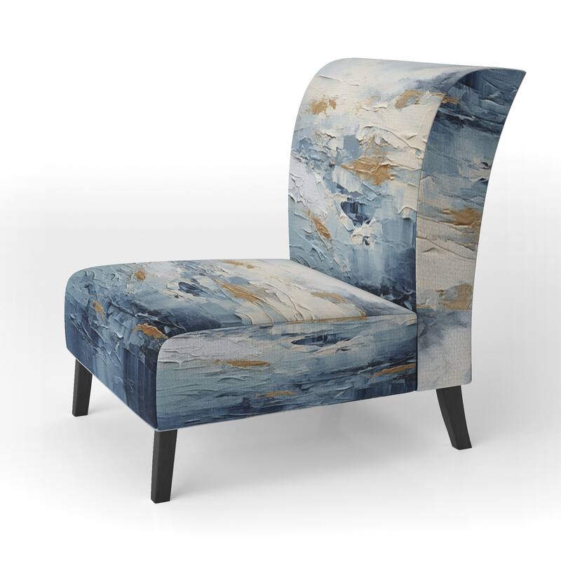 Designart "Beach Scandinavian Solitude III" Upholstered Abstract Accent Chair and Nautical & Coastal Arm Chair - Multiple Color