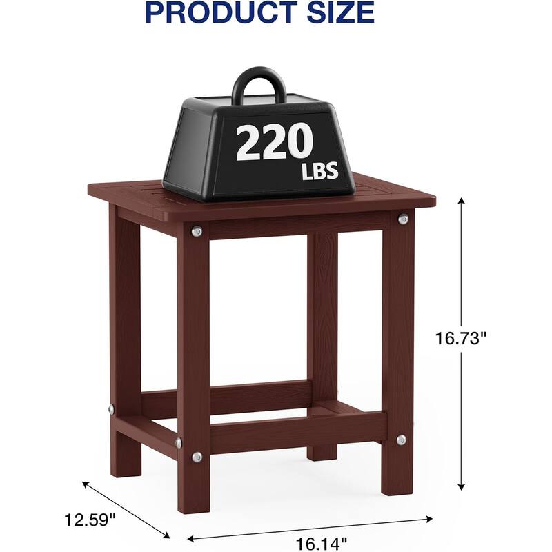WINSOON HIPS All Weather Outside Table Adirondack Side Table
