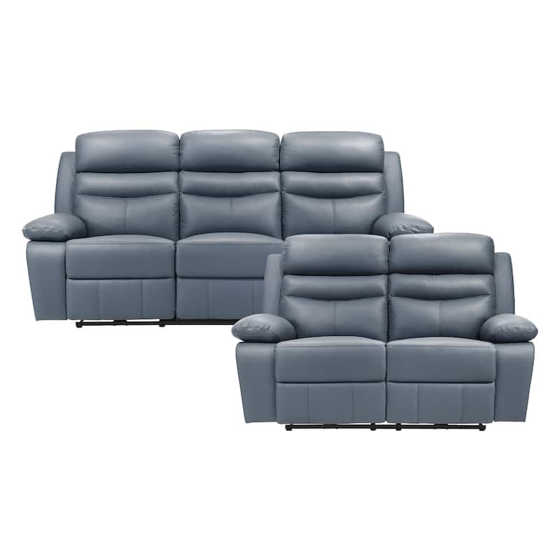 Peperomia 2-Piece Leather Match Power Reclining Sofa Set - Blue