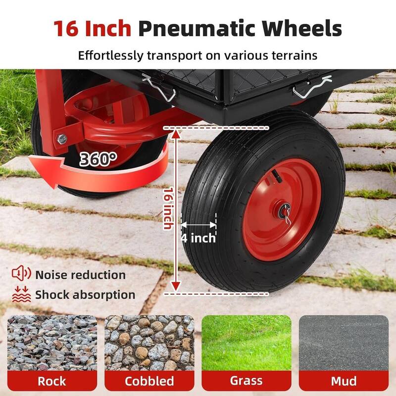 1400 Lb Load Capacity Heavy-Duty Garden Utility Cart