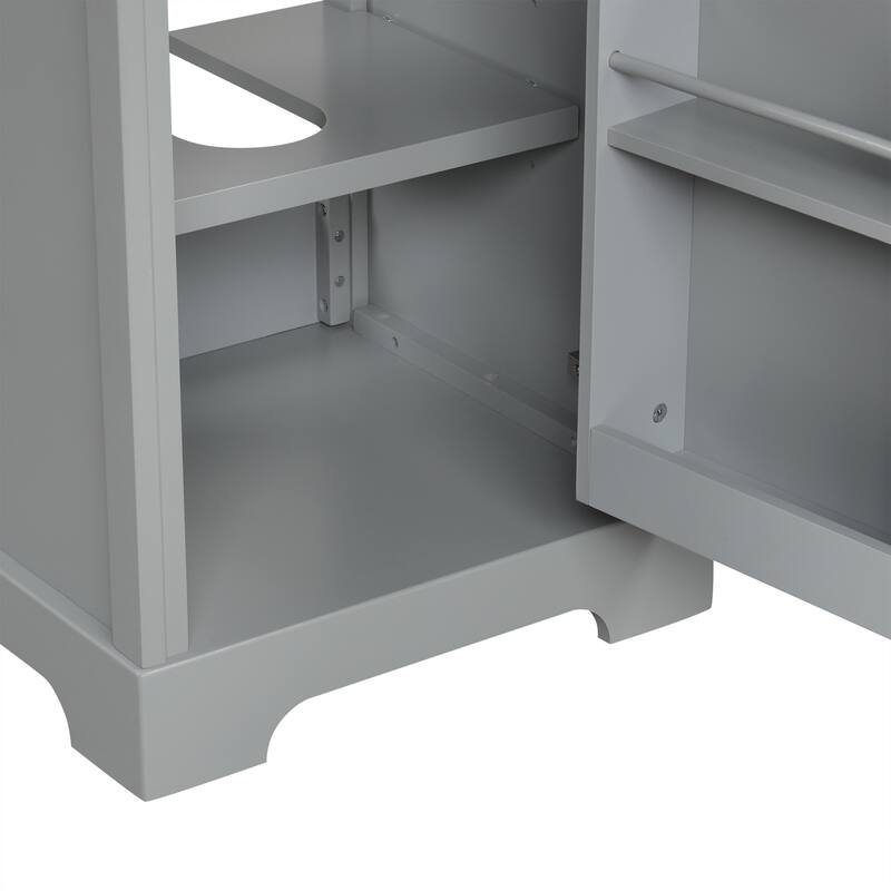 Freestanding Bathroom Vanity with Single Sink, Painted Finish, and Adjustable Shelf, 20"x18"x34" - 20in L