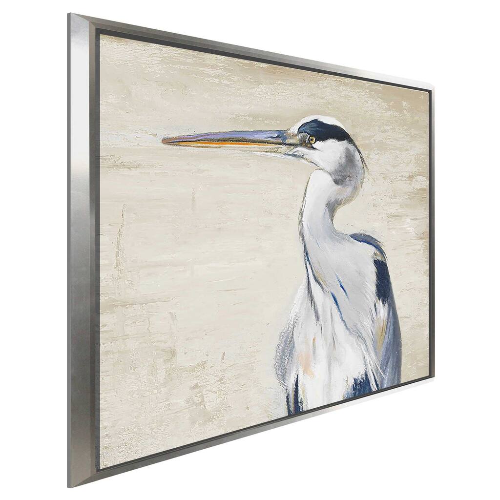 "Neutral Heron II" Print on Floating Canvas